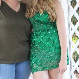 Primavera Couture Green Cocktail Home Coming Dress